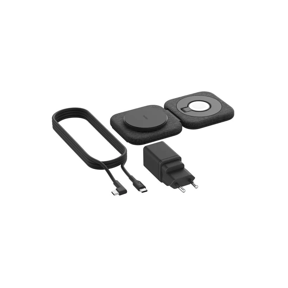 Ładowarka indukcyjna Belkin BoostCharge Pro 2-in-1 Magnetic Charging Travel Pad with Qi2 15W WIZ026VFBK - Czarna