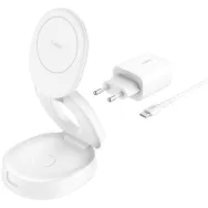 Ładowarka indukcyjna Belkin BoostCharge 2-in-1 Qi2 15W WIZ035KQWH - Zasilacz 30W, Biała