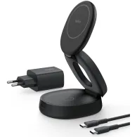 Ładowarka indukcyjna Belkin BoostCharge 2-in-1 Qi2 15W WIZ035KQBK - Zasilacz 30W, Czarna