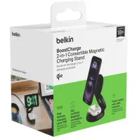 Ładowarka indukcyjna Belkin BoostCharge 2-in-1 Qi2 15W WIZ035KQBK - Zasilacz 30W, Czarna