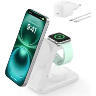 Ładowarka indukcyjna Belkin BoostCharge 3-in-1 Qi2 25W WIZ036KQWH - Zasilacz 45W, Biała