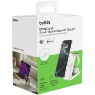 Ładowarka indukcyjna Belkin BoostCharge 3-in-1 Qi2 25W WIZ036KQWH - Zasilacz 45W, Biała