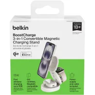 Ładowarka indukcyjna Belkin BoostCharge 3-in-1 Qi2 15W WIZ034KQWH - Zasilacz 36W, Biała