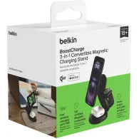 Ładowarka indukcyjna Belkin BoostCharge 3-in-1 Convertible Magnetic Charging Stand 15W WIZ034KQBK - Zasilacz 36W, Czarna