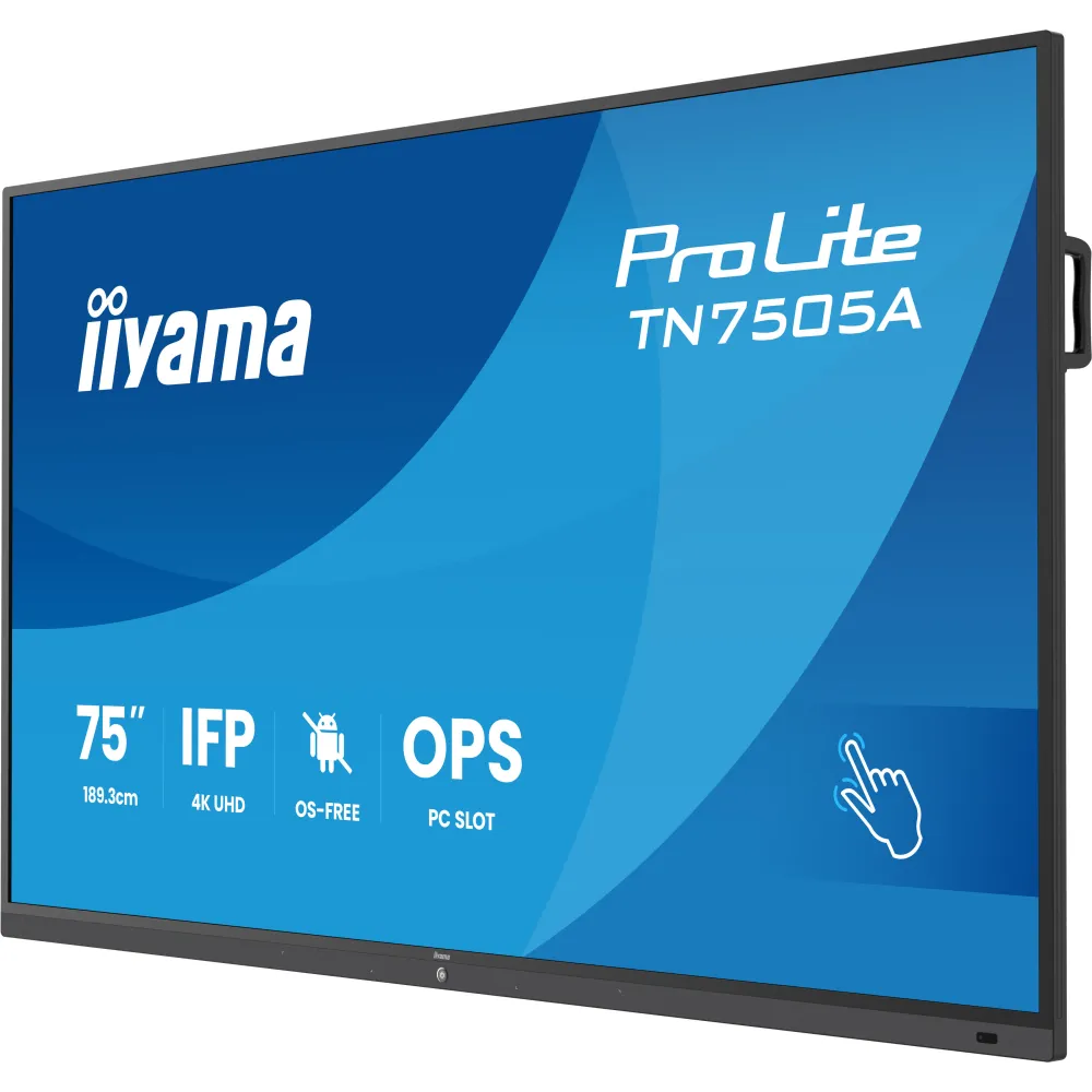 Monitor iiyama ProLite TN7505A-B1AG - 74,5"/3840x2160 (4K)/IPS/5 ms/dotykowy/USB-C/Czarny - zdjęcie