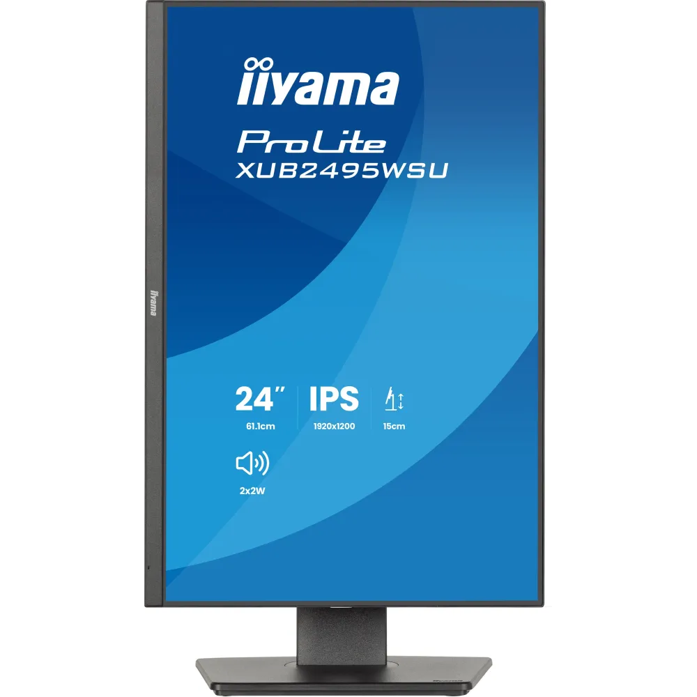 Monitor iiyama ProLite XB2495WSU-B1 - 24"/1920x1200 (WUXGA)/100Hz/16:10/IPS/4 ms/pivot/USB-C/Czarny - zdjęcie