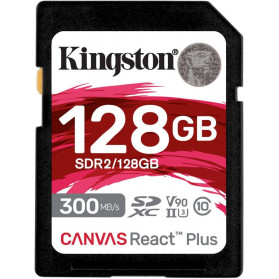 Karta pamięci Kingston 128GB Canvas React Plus 300R, 260W UHS-II U3 SDR2, 128GB - zdjęcie poglądowe 1