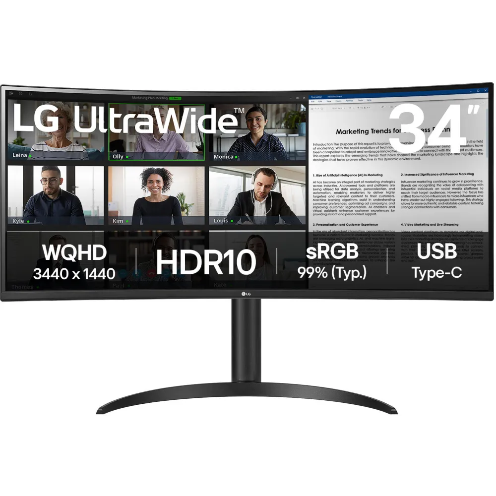 Monitor LG UltraWide 34WR55QK-B - zdjęcie poglądowe 7
