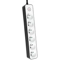 Listwa zasilająca antyprzepięciowa Tracer Zebra TRALIS46259 - 6 gniazd, 1.5 m, Biało-czarna
