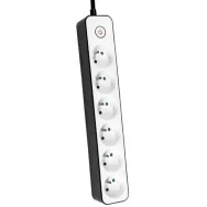 Listwa zasilająca antyprzepięciowa Tracer Zebra TRALIS46259 - 6 gniazd, 1.5 m, Biało-czarna