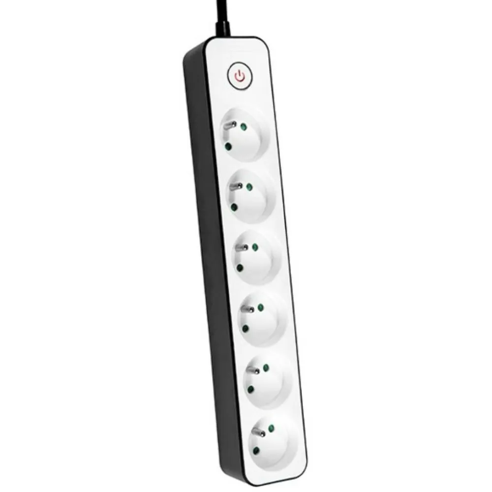 Listwa zasilająca antyprzepięciowa Tracer Zebra TRALIS46259 - 6 gniazd, 1.5 m, Biało-czarna