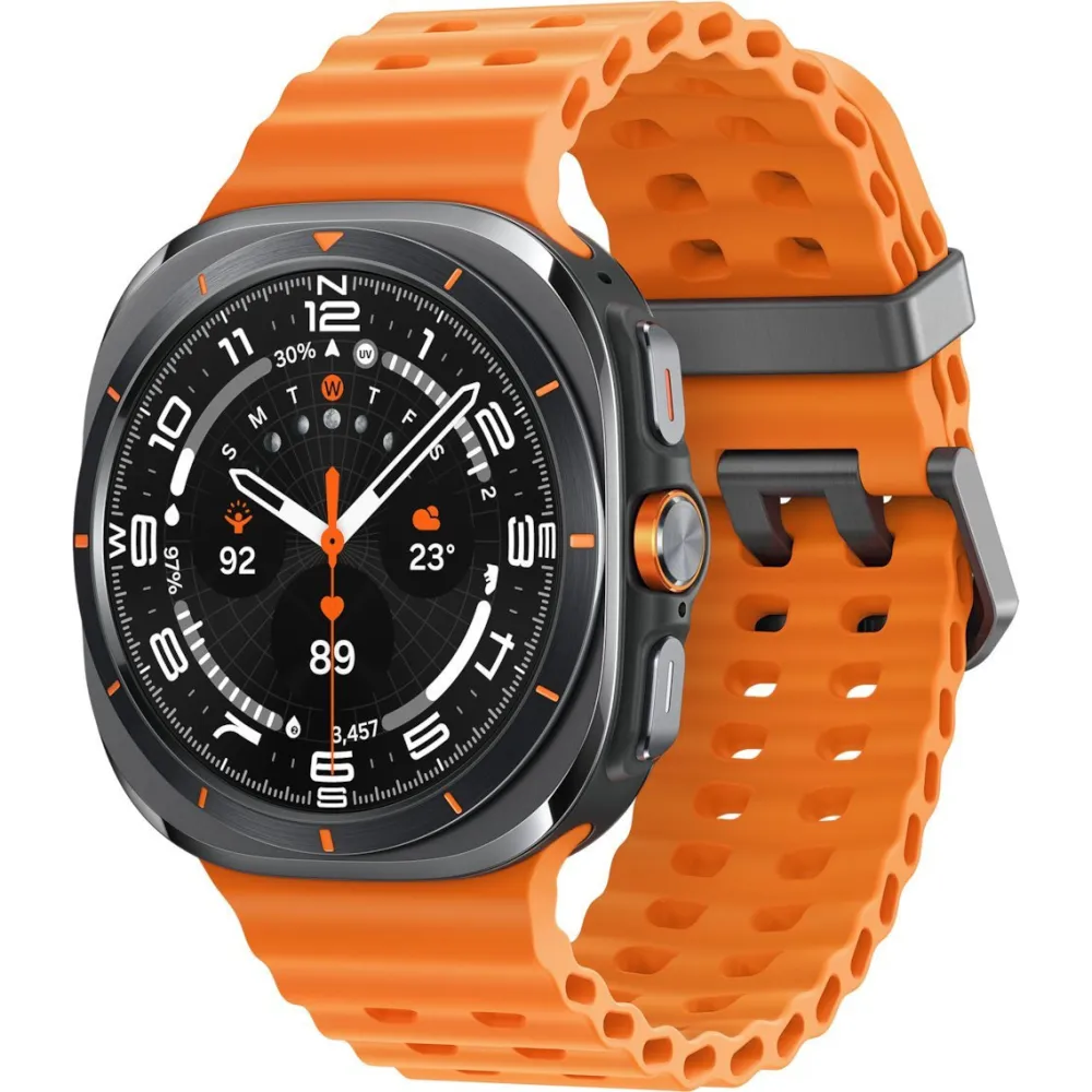 Smartwatch Samsung Galaxy Watch Ultra SM-L705FDAAEUE - 47 mm, LTE, Szary tytan, Marine Band pomarańczowy, S|M|L