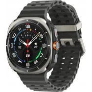 Smartwatch Samsung Galaxy Watch Ultra (2025) SM-L705FZS2EUE - 47 mm, LTE, Srebrny tytan, Marine Band ciemnoszary, S/M/L