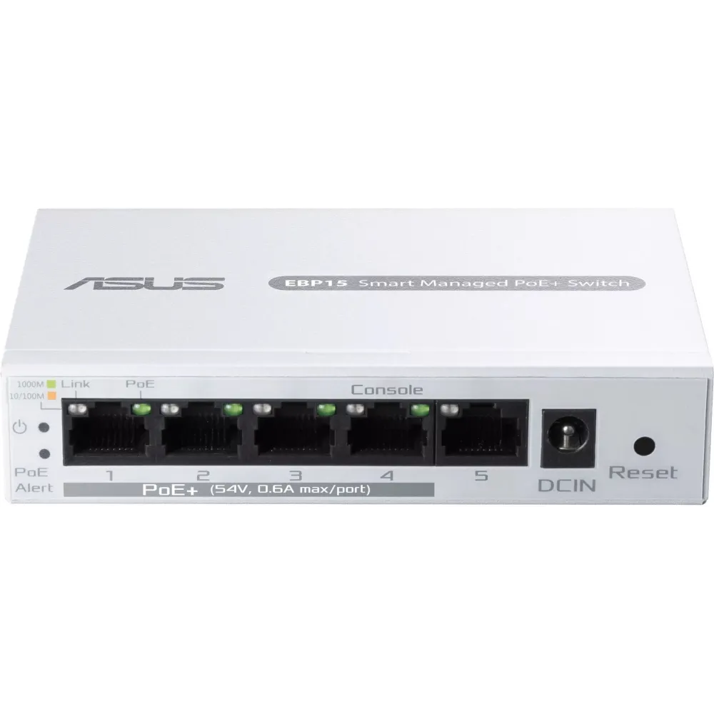 Switch zarządzalny ASUS ExpertWifi EBP15 - 5x GbE, 4x PoE+, 60W