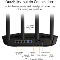 Router Wi-Fi ASUS TUF Gaming BE3600 TUF-BE3600 90IG0A90-MO9C00, WiFi 7 (802.11be), 1x 2,5G WAN|LAN, 1x 1G WAN|LAN, 3x LAN | Sklep ITnes.pl, IT for BUSINESS