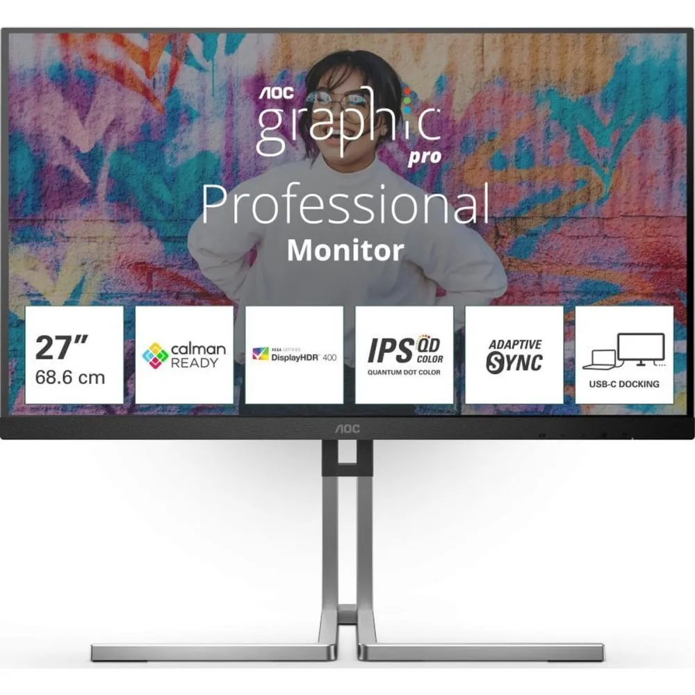 Monitor AOC Q27U3CV, 27", 2560x1440 (QHD), 75Hz, IPS, HDR, 4 ms, pivot, USB-C, Czarny | Sklep ITnes.pl, IT for BUSINESS Monitor AOC Q27U3CV, 27", 2560x1440 (QHD), 75Hz, IPS, HDR, 4 ms, pivot, USB-C, Czarny | Sklep ITnes.pl, IT for BUSINESS