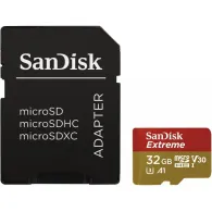 Karta pamięci SanDisk Extreme MicroSDHC 32 GB + adapter SDSQXAF-032G-GN6MA - Kolor złoty, Czerwona | Sklep ITnes.pl - IT for BUS
