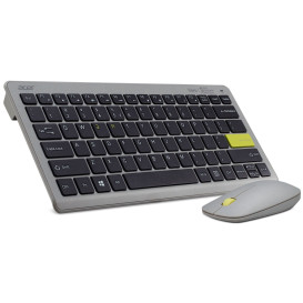 Zestaw bezprzewodowy klawiatury i myszy Acer VERO Combo Set AAK124 GP.ACC11.02H - Optyczny, Szary, Żółty