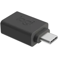 Adapter Logitech USB-A/USB-C 956-000005 - USB 2.0, Czarny