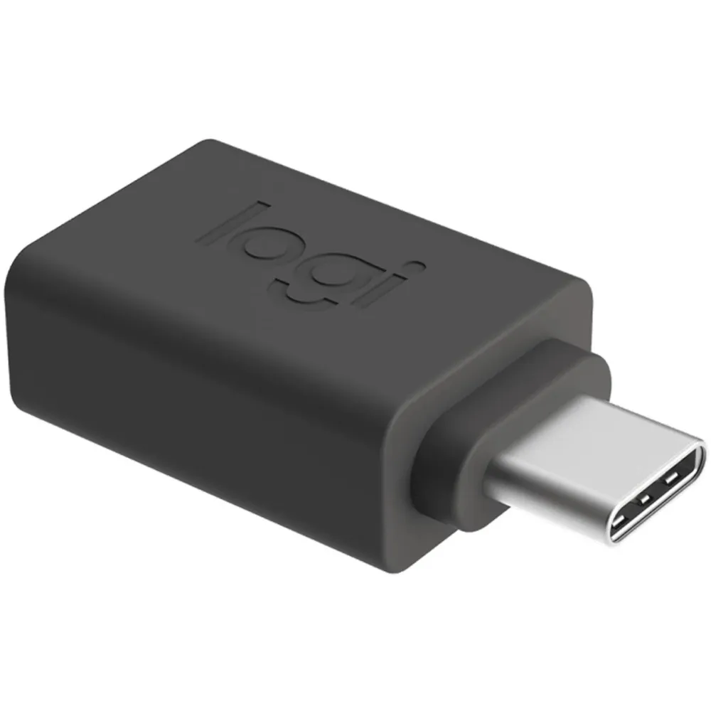 Adapter Logitech USB-A/USB-C 956-000005 - USB 2.0, Czarny