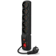 Listwa antyprzepięciowa Acar F5 PRO W0094 - 5 gniazd, 5 m, Czarna