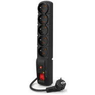 Listwa antyprzepięciowa Acar F5 PRO W0094 - 5 gniazd, 5 m, Czarna