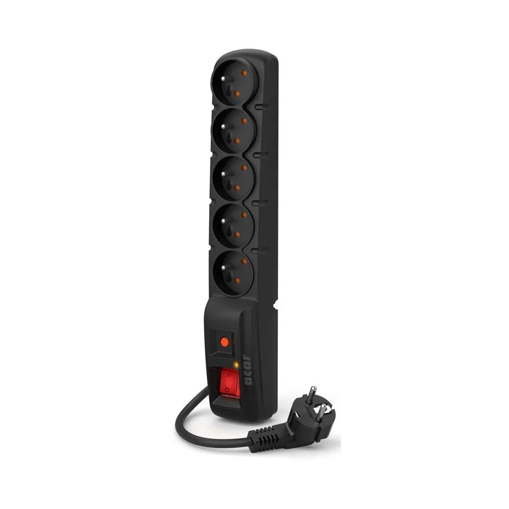Listwa antyprzepięciowa Acar F5 PRO W0094 - 5 gniazd, 5 m, Czarna