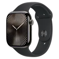 Smartwatch Apple Watch 10 MWXH3ET/A - 42 mm, GPS + Cellular, tytan w kolorze łupkowym z paskiem sportowym czarnym, M|L