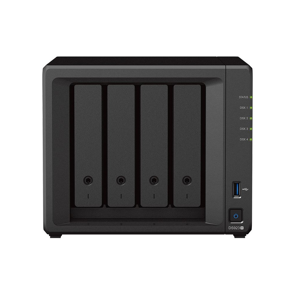 Serwer NAS Synology Desktop Plus DS923+ - Tower/AMD Ryzen R1600/4 GB RAM/4 wnęki/2 x M.2/3 lata Door-to-Door