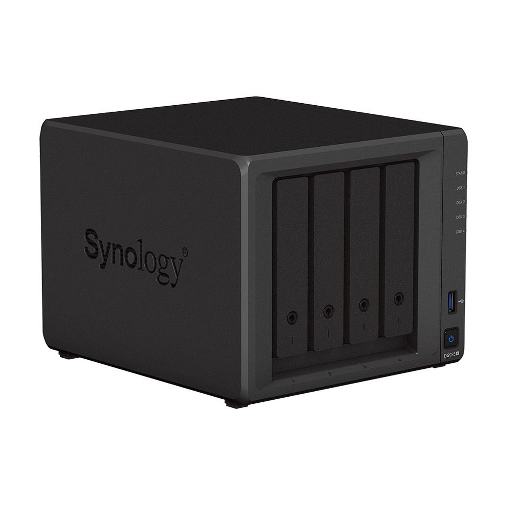 Serwer NAS Synology Desktop Plus DS923+ - Tower/AMD Ryzen R1600/4 GB RAM/4 wnęki/2 x M.2/3 lata Door-to-Door