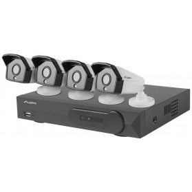 Zestaw do monitoringu Lanberg PCS-0804-0050 - rejestrator NVR 8 kanałowy, PoE + 4 kamery IP 5Mpx z akcesoriami