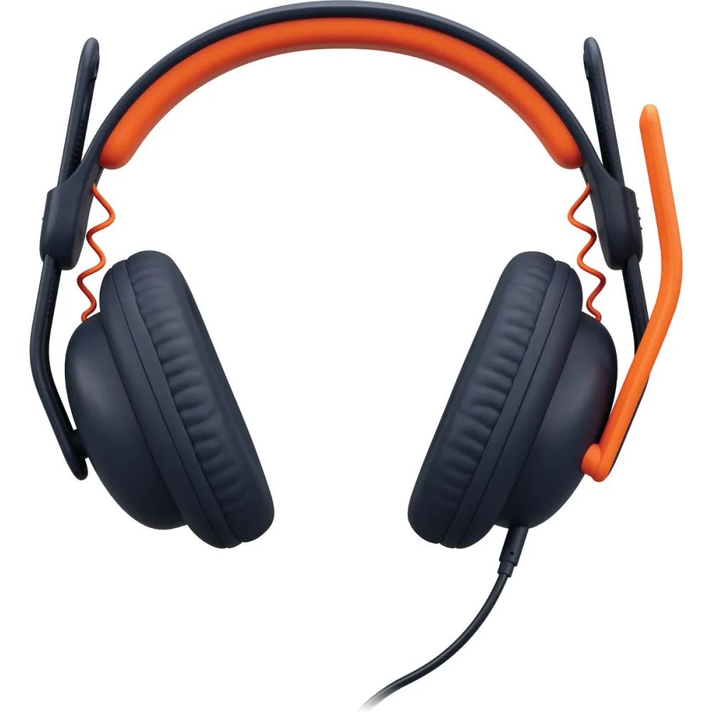 Zestaw słuchawkowy Logitech Zone Learn 981-001389 - Jack 3,5 mm, Niebiesko-Pomarańczowe
