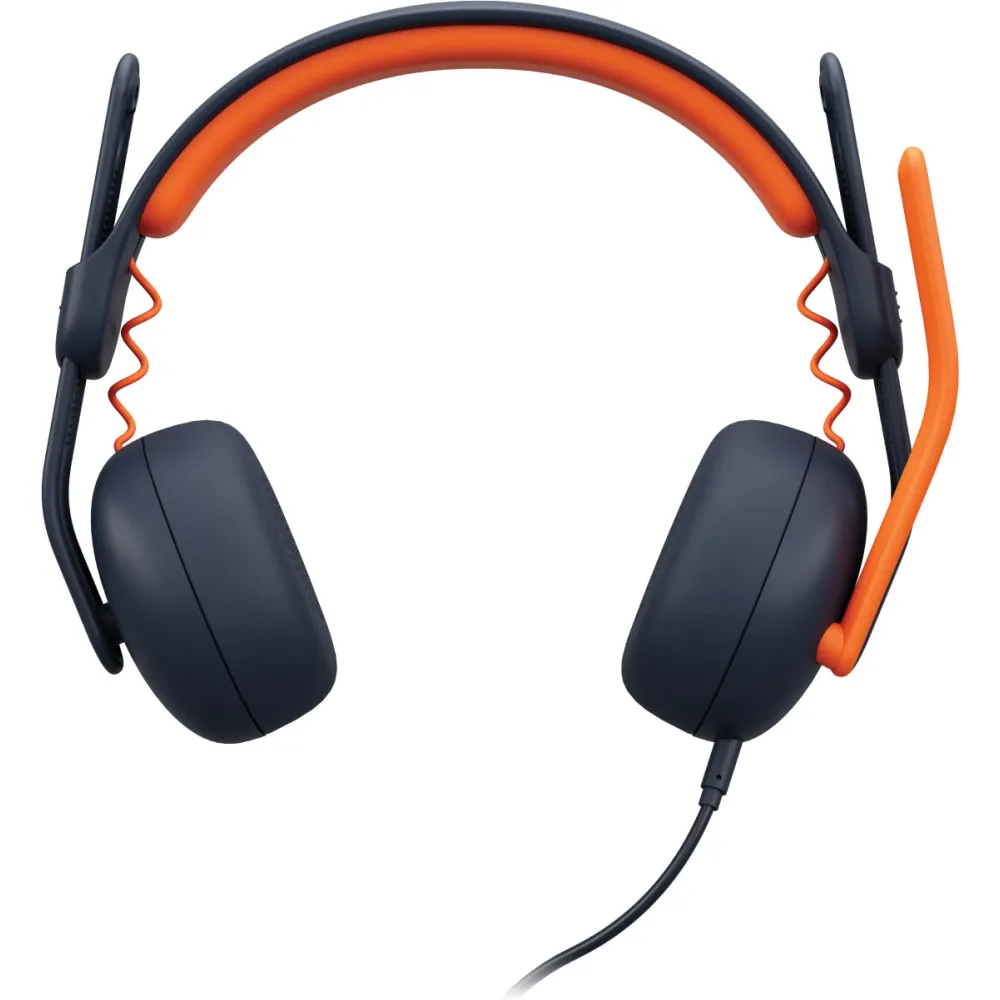Zestaw słuchawkowy Logitech Zone Learn 981-001367 - USB-C, Niebiesko-Pomarańczowe