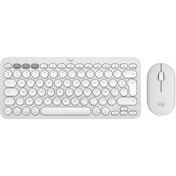 Zestaw bezprzewodowy klawiatury i myszy Logitech Pebble 2 Combo 920-012240 - Biały