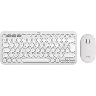 Zestaw bezprzewodowy klawiatury i myszy Logitech Pebble 2 Combo 920-012240 - Biały