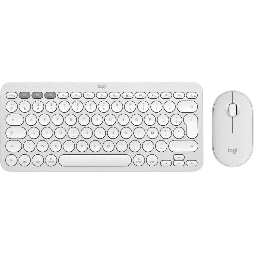 Zestaw bezprzewodowy klawiatury i myszy Logitech Pebble 2 Combo 920-012240 - Biały