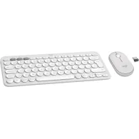 Zestaw bezprzewodowy klawiatury i myszy Logitech Pebble 2 Combo 920-012240 - Biały