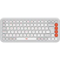 Klawiatura bezprzewodowa Logitech POP Icon Keys 920-013072 - Pomarańczowa i biała