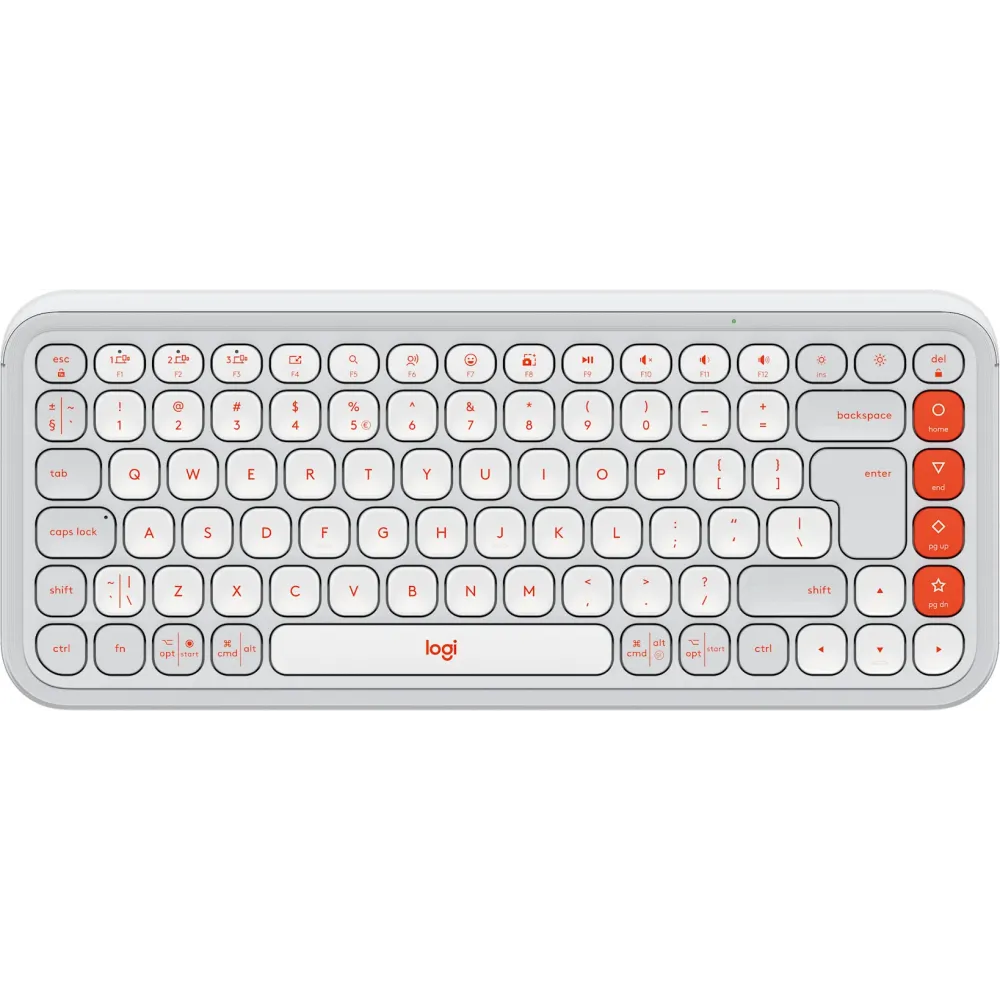 Klawiatura bezprzewodowa Logitech POP Icon Keys 920-013072 - Pomarańczowa i biała