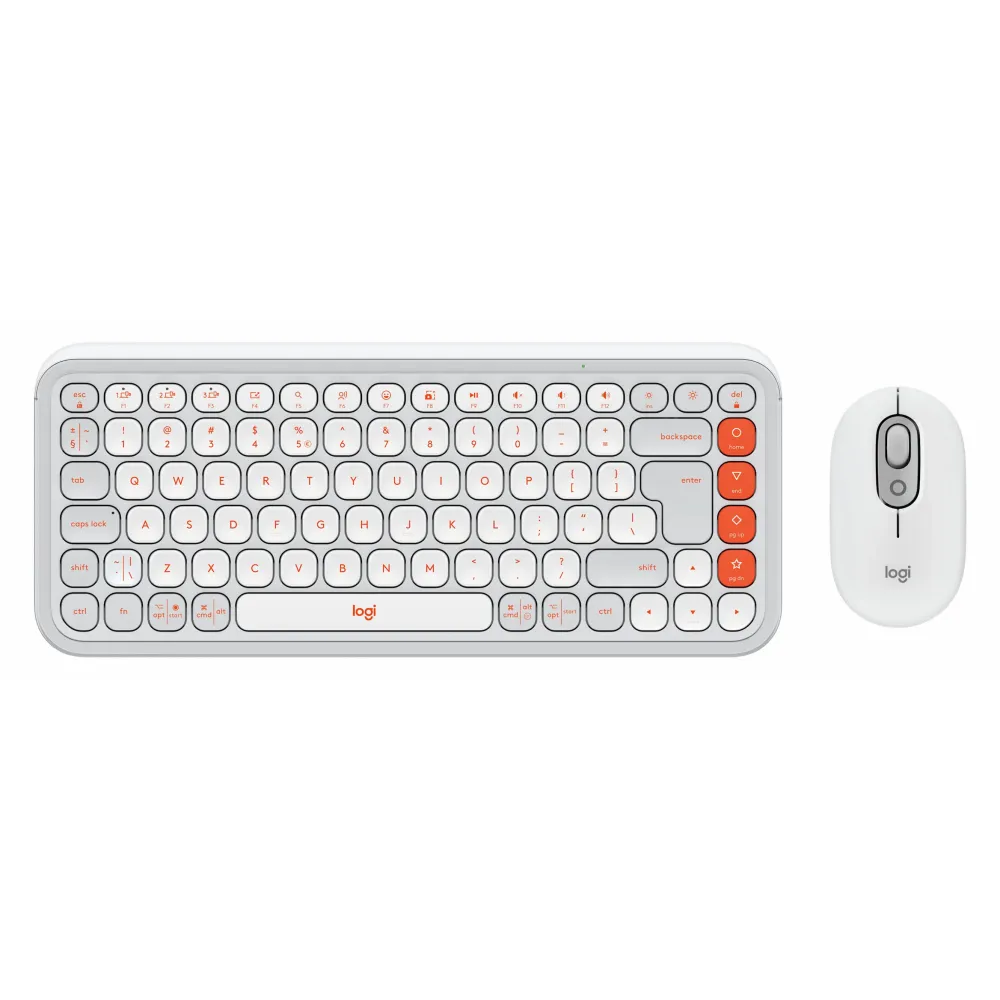 Zestaw bezprzewodowy klawiatury i myszy Logitech POP Icon Combo 920-013141, Pomarańczowy i biały | Sklep ITnes.pl, IT for BUSINESS