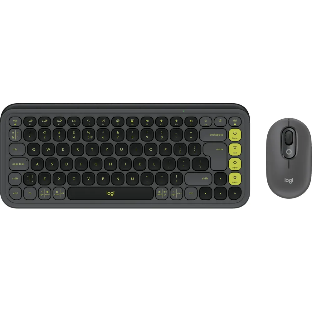 Zestaw bezprzewodowy klawiatury i myszy Logitech POP Icon Combo 920-013140, Grafitowy i zielony | Sklep ITnes.pl, IT for BUSINESS