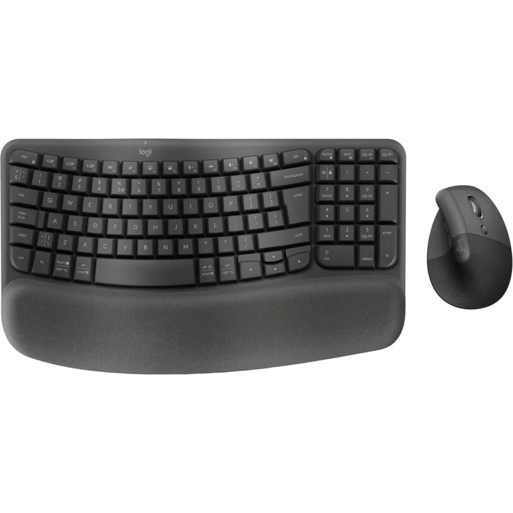 Zestaw bezprzewodowy klawiatury i myszy Logitech Wave Keys and Lift Combo 920-013635 - Grafitowy