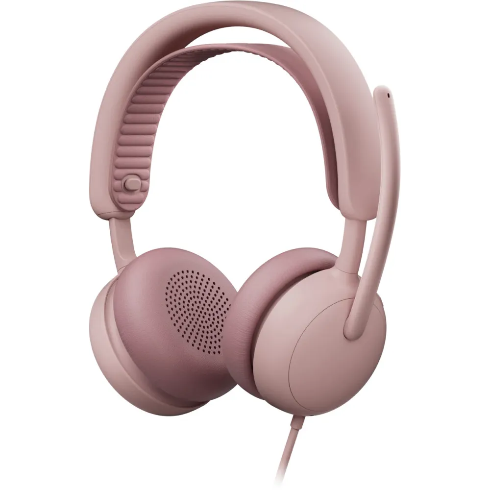 Słuchawki przewodowe nauszne Logitech Zone Wired 2 for Business 981-001616 - Teams, Różowe