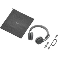 Słuchawki bezprzewodowe nauszne Logitech Zone Wireless 2 981-001152 - Teams, z odbiornikiem, Grafitowe