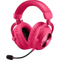Słuchawki bezprzewodowe nauszne Logitech PRO X 2 LIGHTSPEED 981-001275 - Amarantowe