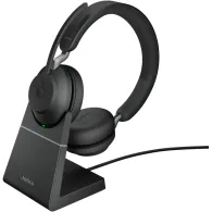 Słuchawki bezprzewodowe nauszne Jabra Evolve 2 65 26599-989-889 - Link390c, UC, Stojak, Czarne