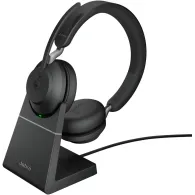 Słuchawki bezprzewodowe nauszne Jabra Evolve 2 65 26599-999-989 - Link390a, Teams, Stojak, Czarne