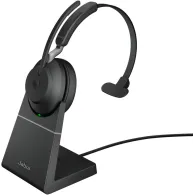 Słuchawki bezprzewodowe nauszne Jabra Evolve 2 65 26599-899-989 - Link390a, Teams, Mono, Stojak, Czarne