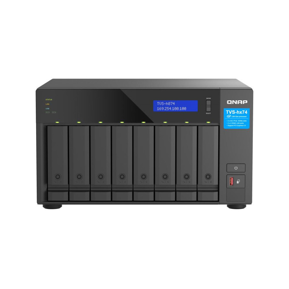 Serwer NAS QNAP Tower TVS-H874-I5-P4LN - Tower/Intel Core i5-12400/64 GB RAM/40 TB/8 wnęk/2 x M.2/hot-swap/3 lata Door-to-Door