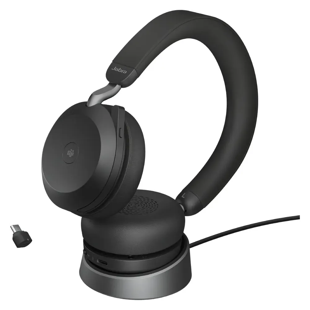 Słuchawki bezprzewodowe nauszne Jabra Evolve 2 75 USB-C MS Stereo Stand 27599-999-889 - Czarne | Sklep ITnes.pl - IT for BUSINES